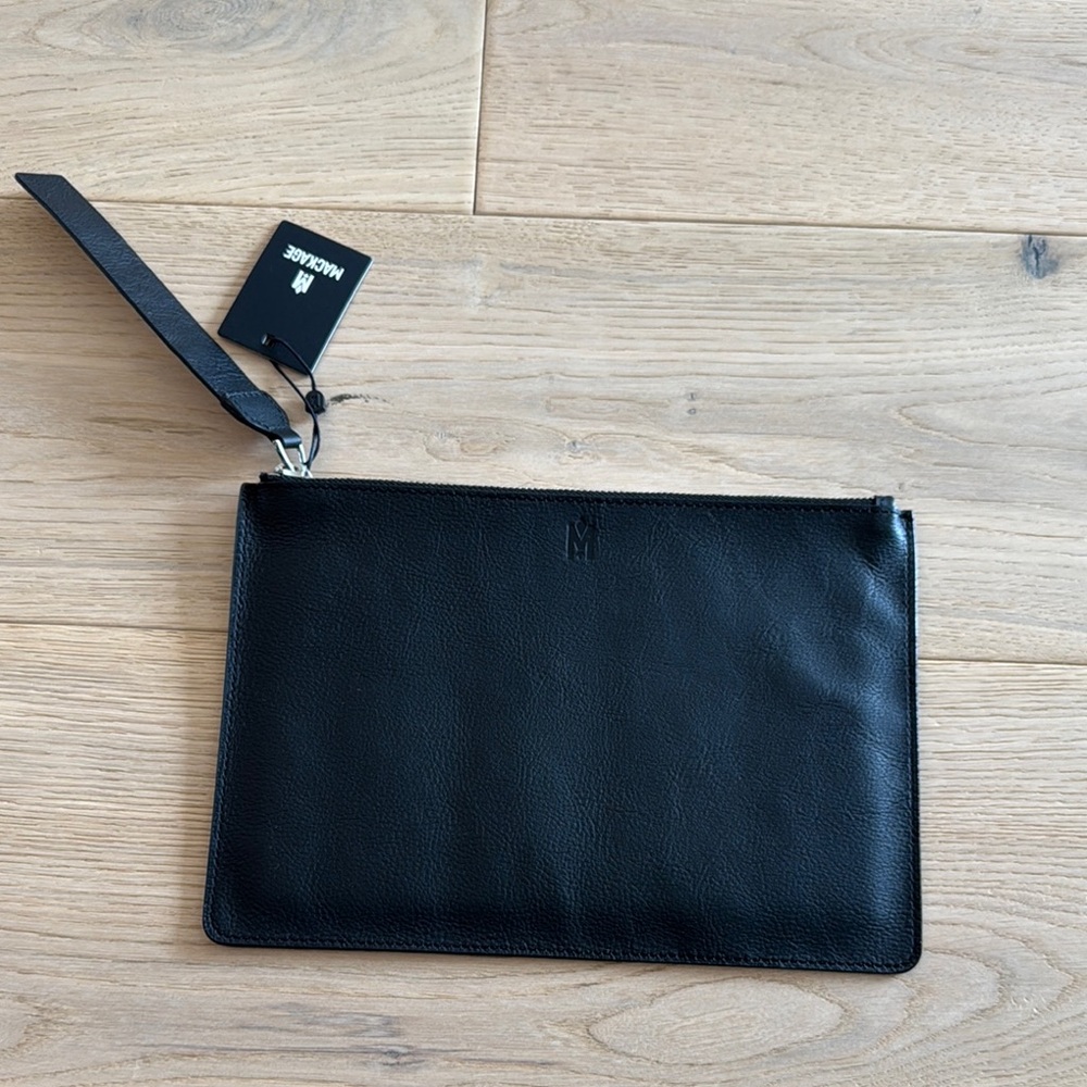 Black Leather Clutch by Mackage